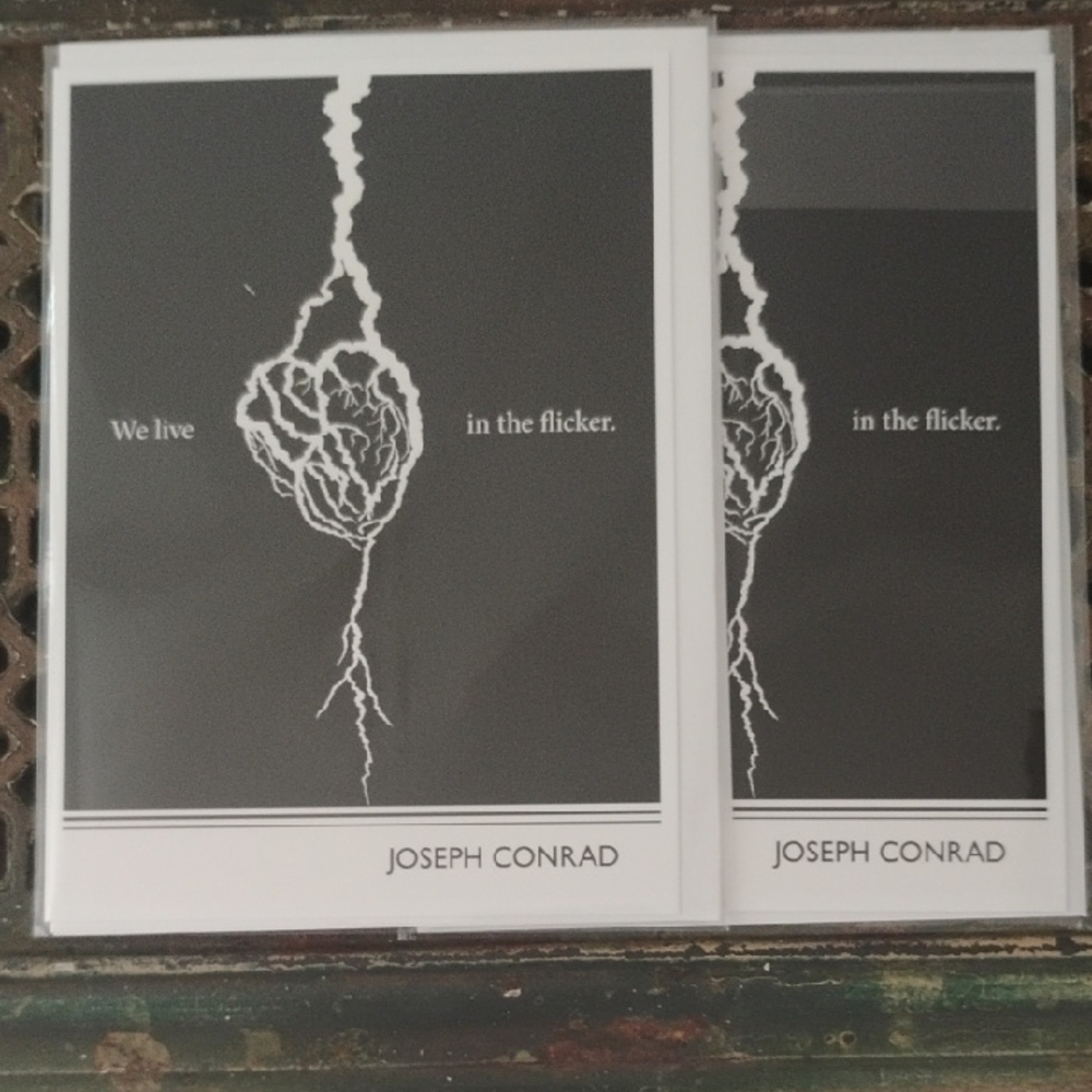 Joseph Conrad | "We Live In The Flicker" Literary Greeting Card (Set Of 2) |NWOT